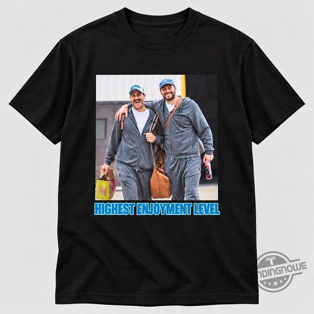 Brock Wright Highest Enjoyment Level Detroit Lions Sam LaPorta Shirt 9 Brock Wright Highest Enjoyment Level Detroit Lions Sam LaPorta Shirt