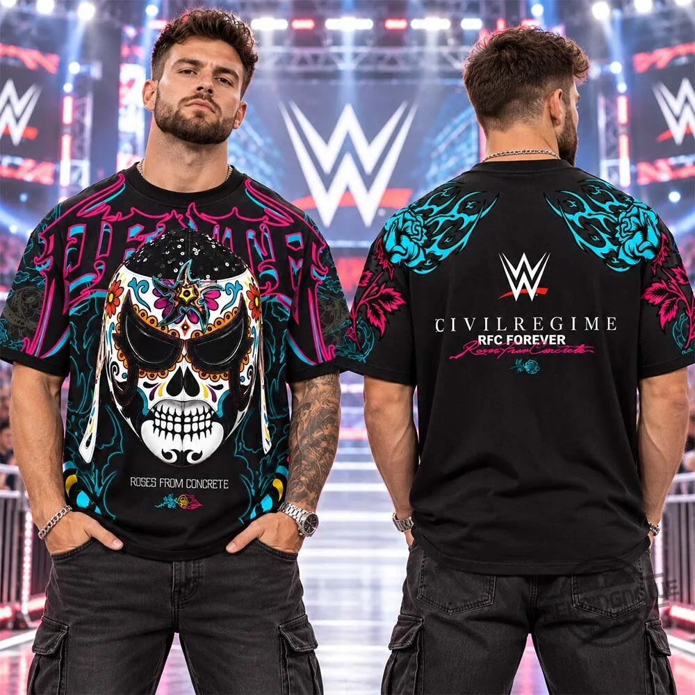 Civil Regime x WWE Penta Dia De Los Muertos Heather Shirt 6 Civil Regime x WWE Penta Dia De Los Muertos Heather Shirt