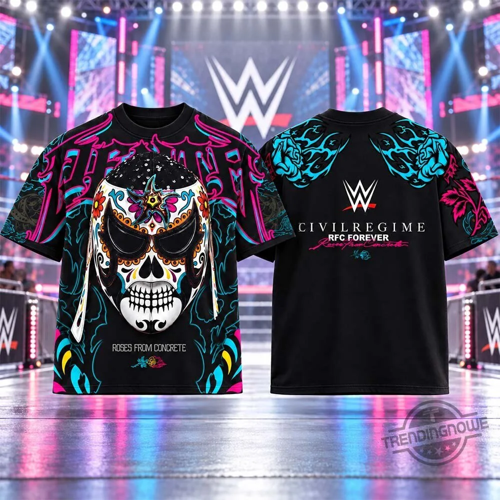 Civil Regime x WWE Penta Dia De Los Muertos Heather Shirt 7 Civil Regime x WWE Penta Dia De Los Muertos Heather Shirt