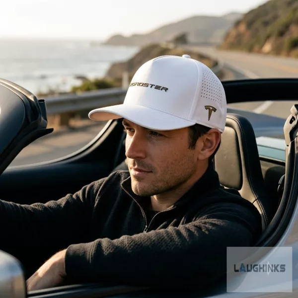 RARE Tesla Roadster 2026 White Embroidered Hat