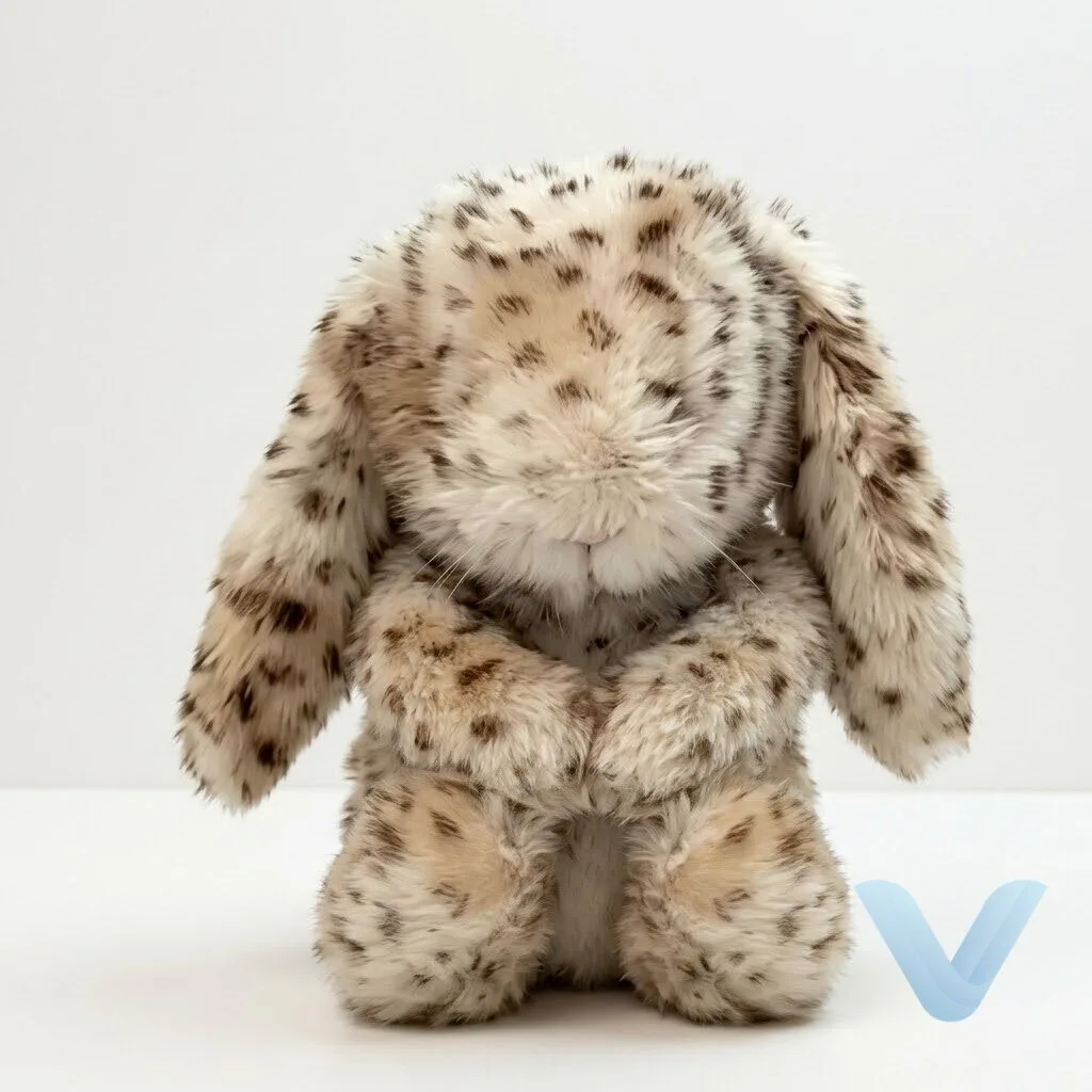 Jellycat cream and brown leopard-spotted plush bunny rabbit 7 Jellycat cream and brown leopard-spotted plush bunny rabbit