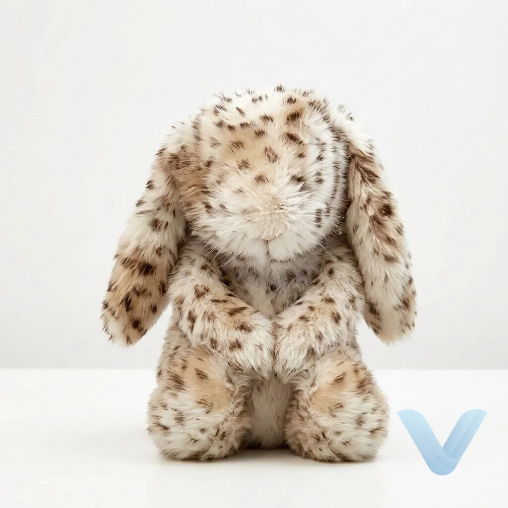Jellycat cream and brown leopard-spotted plush bunny rabbit 8 Jellycat cream and brown leopard-spotted plush bunny rabbit