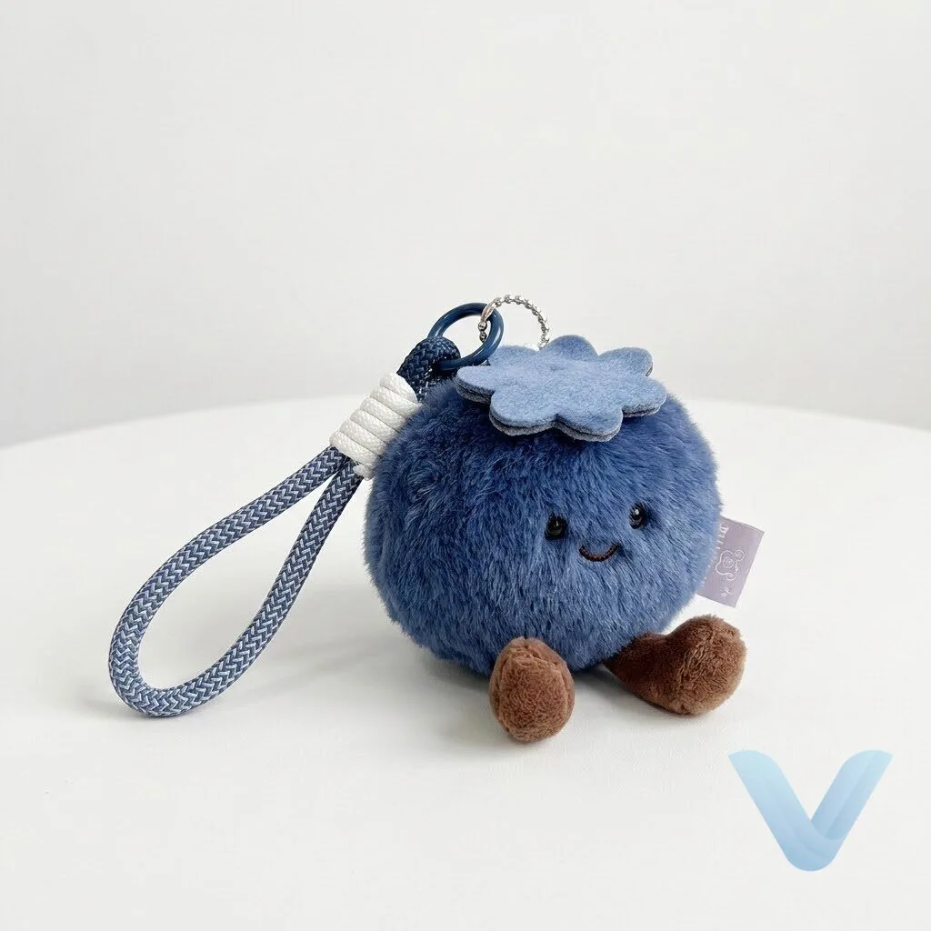 Cute Blueberry Plush Keychain 6 Cute Blueberry Plush Keychain