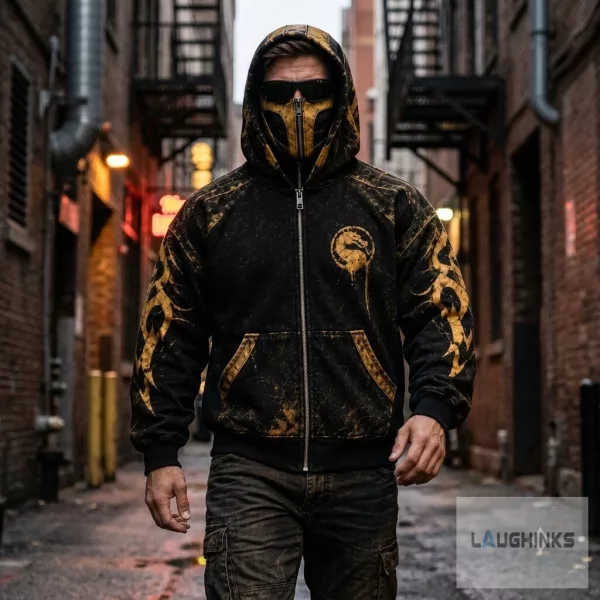Replica h&m mortal kombat scorpion hoodie