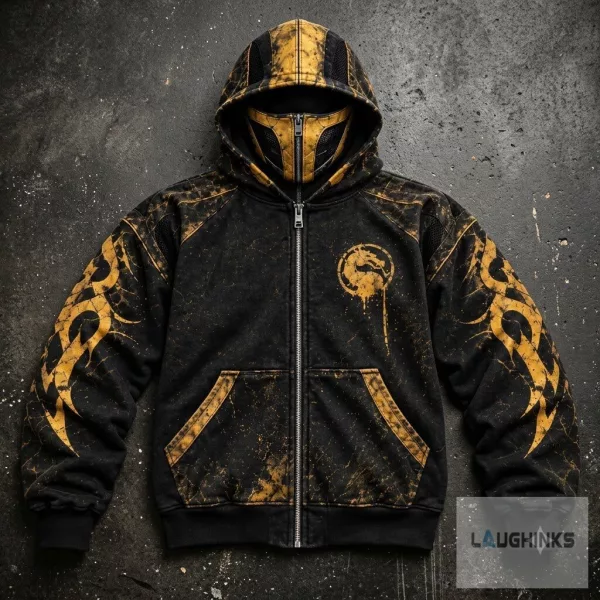 Replica h&m mortal kombat scorpion hoodie