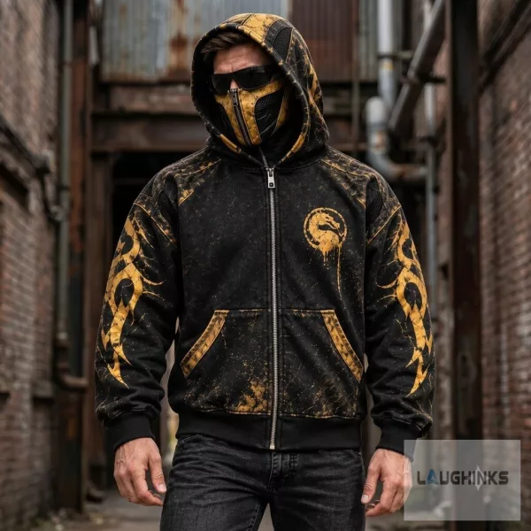 Replica h&m mortal kombat scorpion hoodie