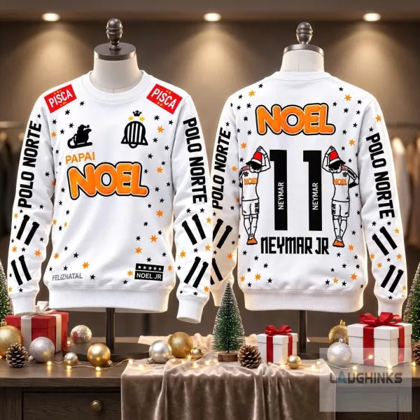 Ugly Neymar Jr Papai Noel 11 Soccer Christmas Graphic Sweatshirt