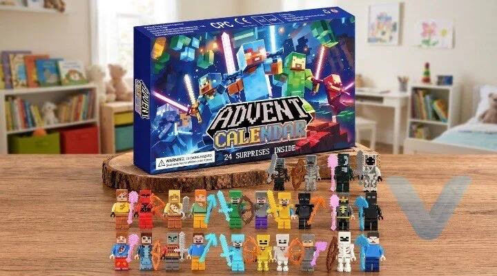 Minecraft themed 24-day building block and mini figure advent calendar 1 Minecraft themed 24-day building block and mini figure advent calendar
