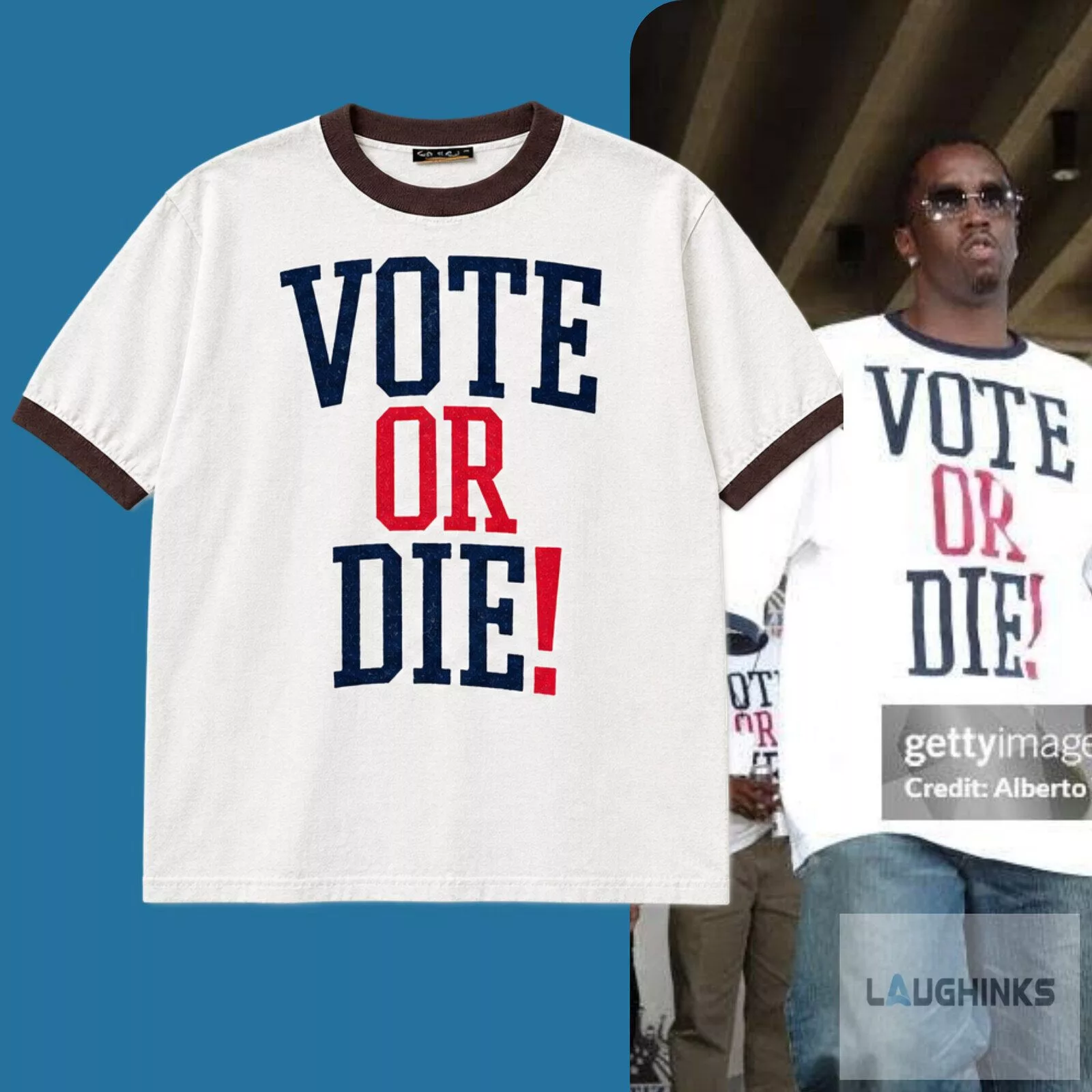 2004 p diddy citizen change vote or die ringer tee shirt reprinted 2004 P Diddy Citizen Change Vote or Die Ringer Tee Shirt Reprinted