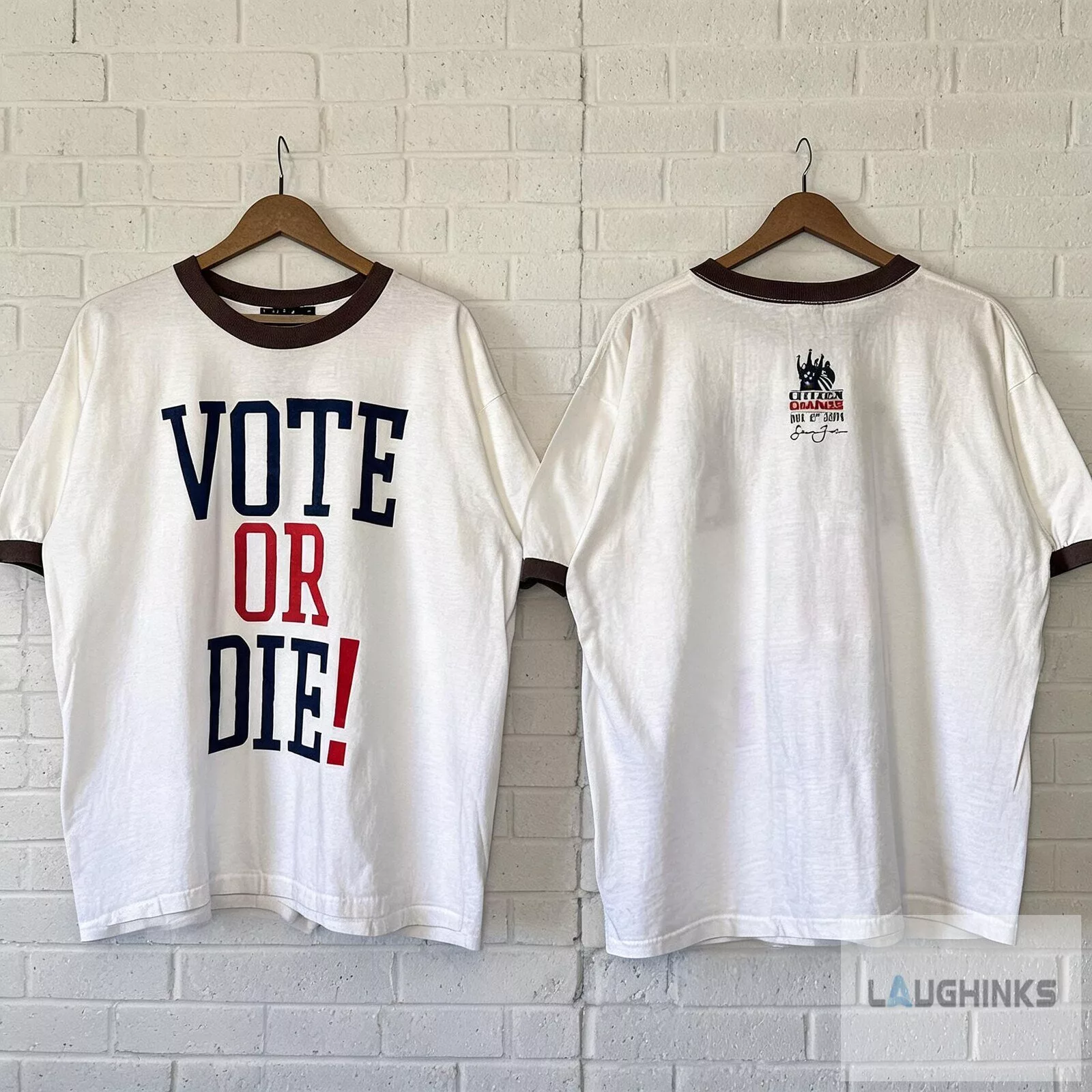2004 p diddy citizen change vote or die ringer tee shirt reprinted 2004 P Diddy Citizen Change Vote or Die Ringer Tee Shirt Reprinted – image 3 of 3