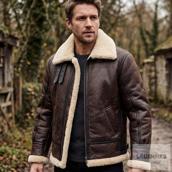 Leon Kennedy RE4 Shearling Leather Jackets Brown Resident Evil Cosplay Costume Shirt 3 Leon Kennedy RE4 Shearling Leather Jackets Brown Resident Evil Cosplay Costume Shirt