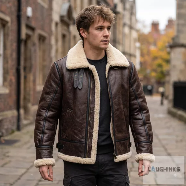 Leon Kennedy RE4 Shearling Leather Jackets Brown Resident Evil Cosplay Costume Shirt 4 Leon Kennedy RE4 Shearling Leather Jackets Brown Resident Evil Cosplay Costume Shirt