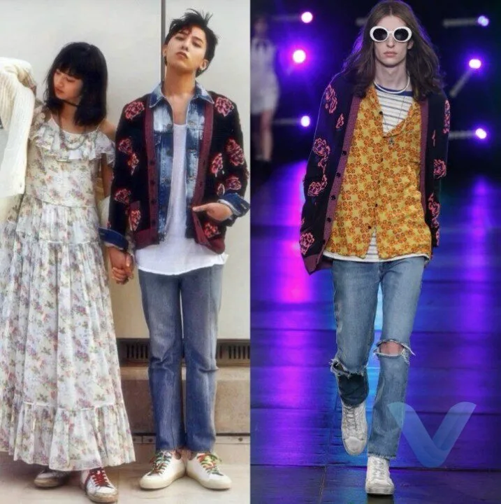 G Dragon Saint Laurent Ss16 Rose-Jacquard Cardigan Sweater 8 G Dragon Saint Laurent Ss16 Rose-Jacquard Cardigan Sweater