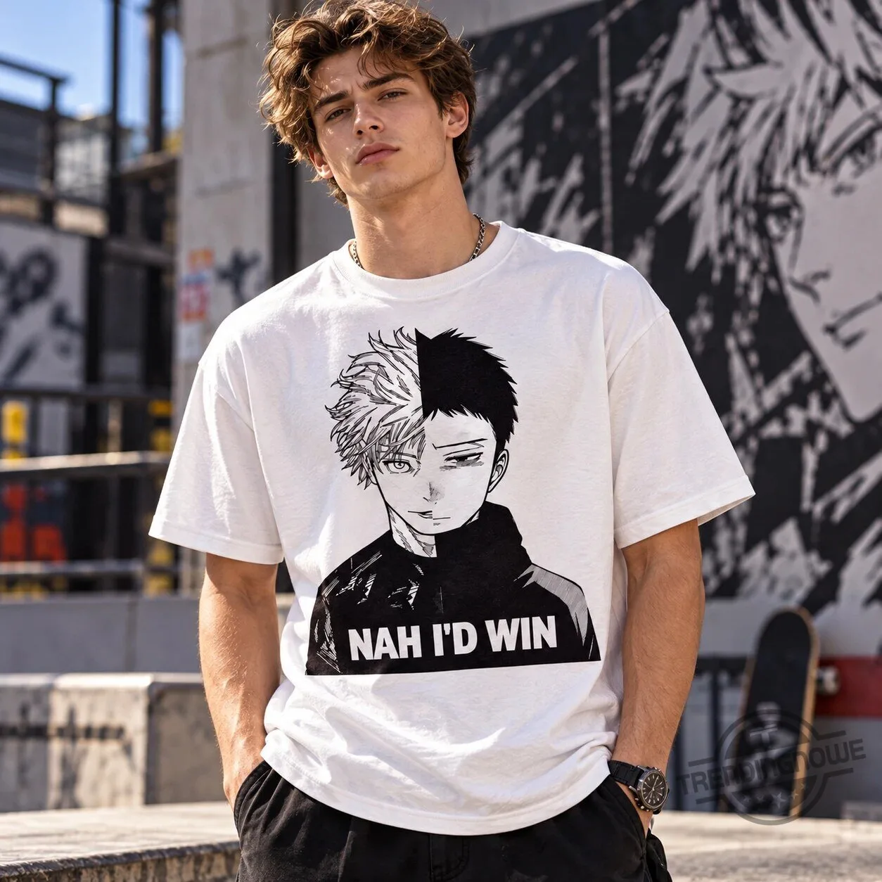 Gojo And Sukuna Nah I'd Win Anime Split Face Shirt 7 Gojo And Sukuna Nah I