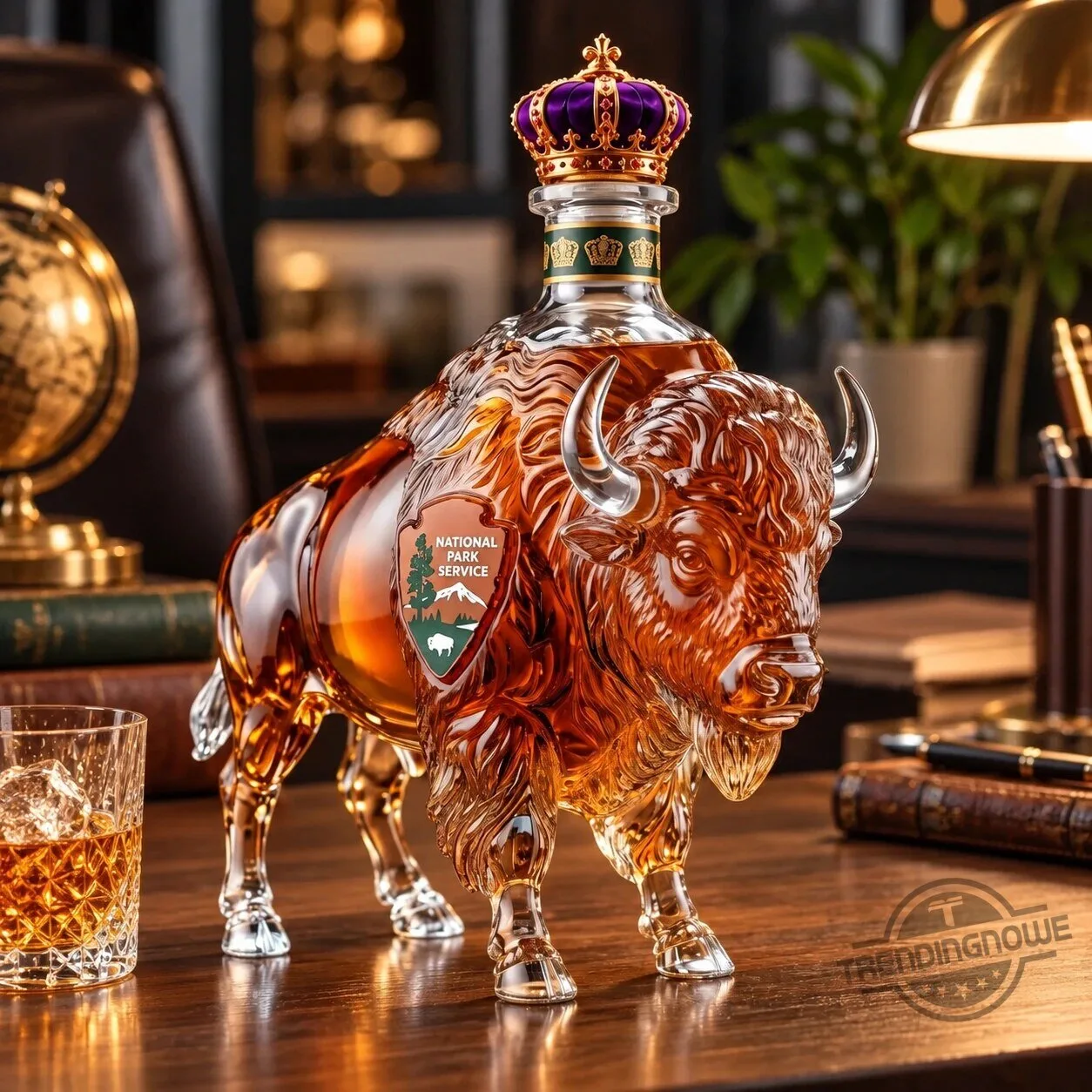 National Park Service 110th Anniversary Crown Royal Bison Whiskey Bottle Decanter 6 National Park Service 110th Anniversary Crown Royal Bison Whiskey Bottle Decanter