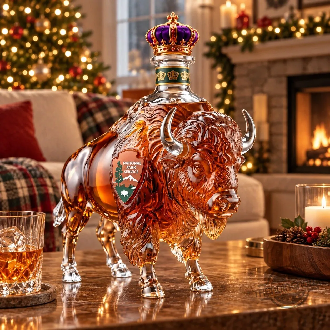 National Park Service 110th Anniversary Crown Royal Bison Whiskey Bottle Decanter 7 National Park Service 110th Anniversary Crown Royal Bison Whiskey Bottle Decanter
