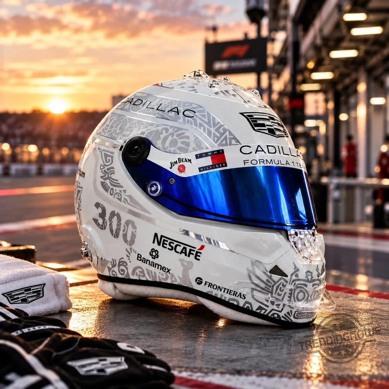 Sergio Perez 300th F1 Race Helmet Replica 2026 Mexico City GP Cadillac Edition 7 Sergio Perez 300th F1 Race Helmet Replica 2026 Mexico City GP Cadillac Edition