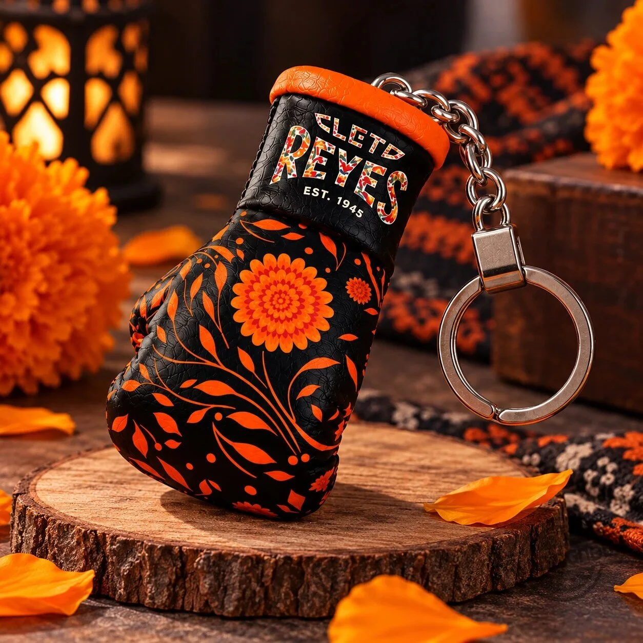 Cleto Reyes Dia de Muertos Mini Boxing Glove Keychain Cempasuchil Edition 5 Cleto Reyes Dia de Muertos Mini Boxing Glove Keychain Cempasuchil Edition
