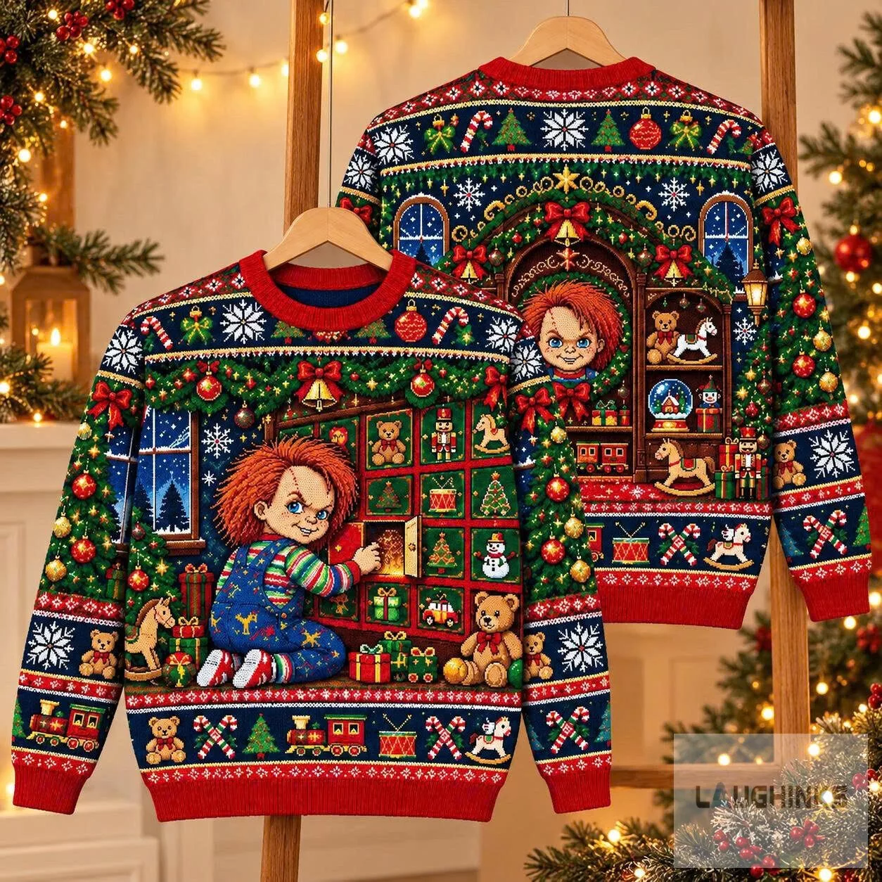 Ugly Chucky Horror Movie Christmas Advent Calendar Sweater Graphic Knit Apparel 5 Ugly Chucky Horror Movie Christmas Advent Calendar Sweater Graphic Knit Apparel