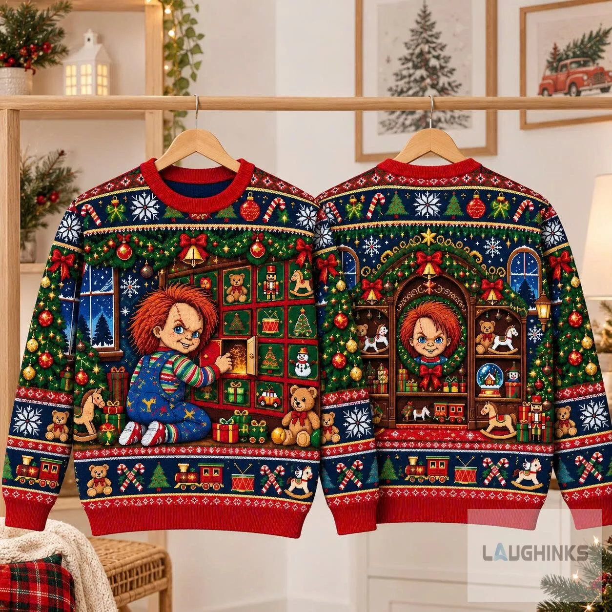 Ugly Chucky Horror Movie Christmas Advent Calendar Sweater Graphic Knit Apparel 6 Ugly Chucky Horror Movie Christmas Advent Calendar Sweater Graphic Knit Apparel
