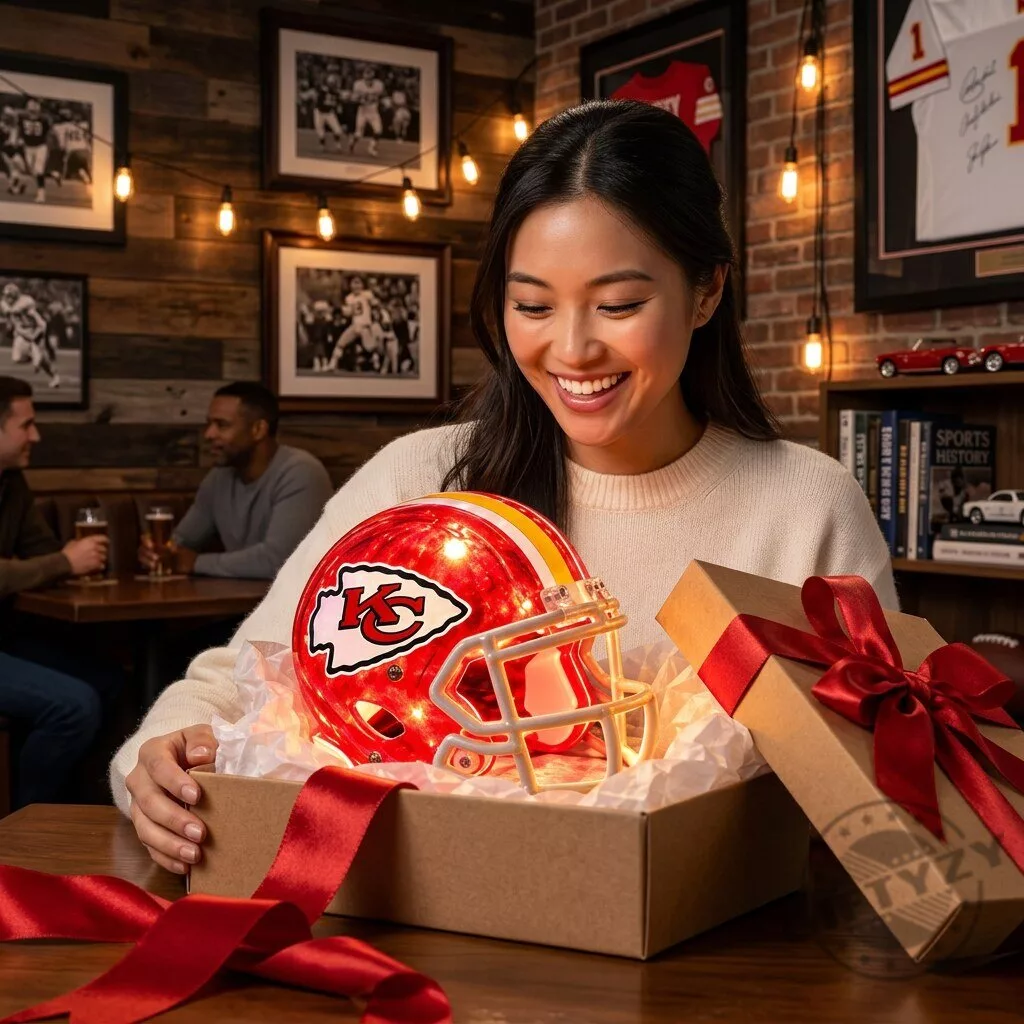 Kansas City Chiefs Helmet LED Lamp 3 Kansas City Chiefs Helmet LED Lamp product image showing design and details