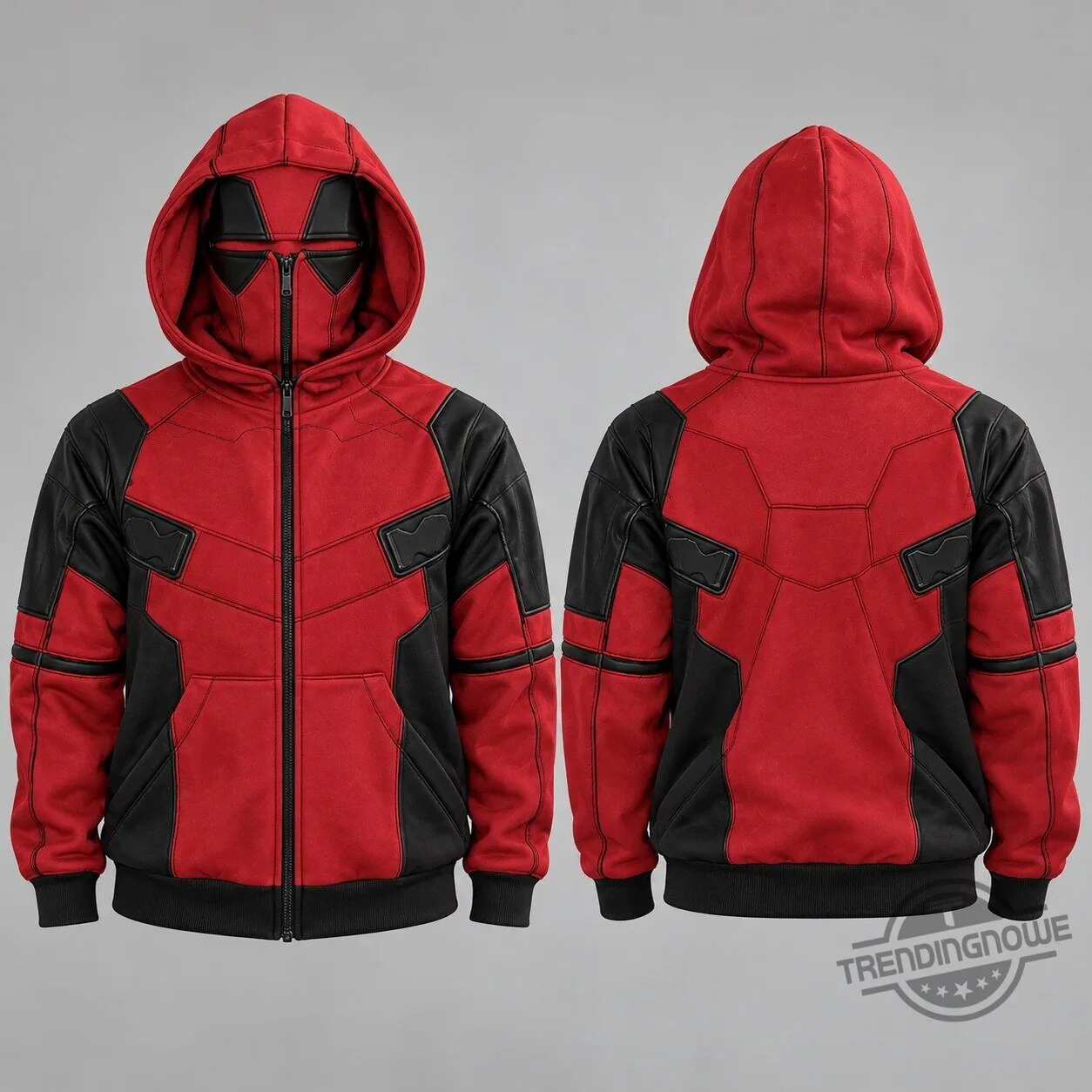 Marvel Superhero Deadpool Balaclava Zip Hoodie Cosplay Full Zip Mask Jacket 8 Marvel Superhero Deadpool Balaclava Zip Hoodie Cosplay Full Zip Mask Jacket