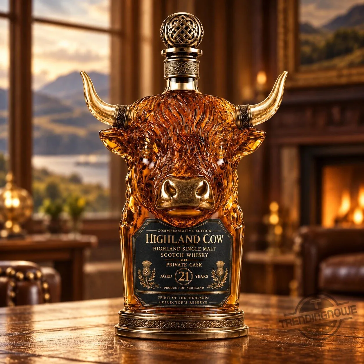 Highland Cow 21 Year Aged Highland Single Malt Scotch Bottle Whiskey Decanter Edition 7 Highland Cow 21 Year Aged Highland Single Malt Scotch Bottle Whiskey Decanter Edition