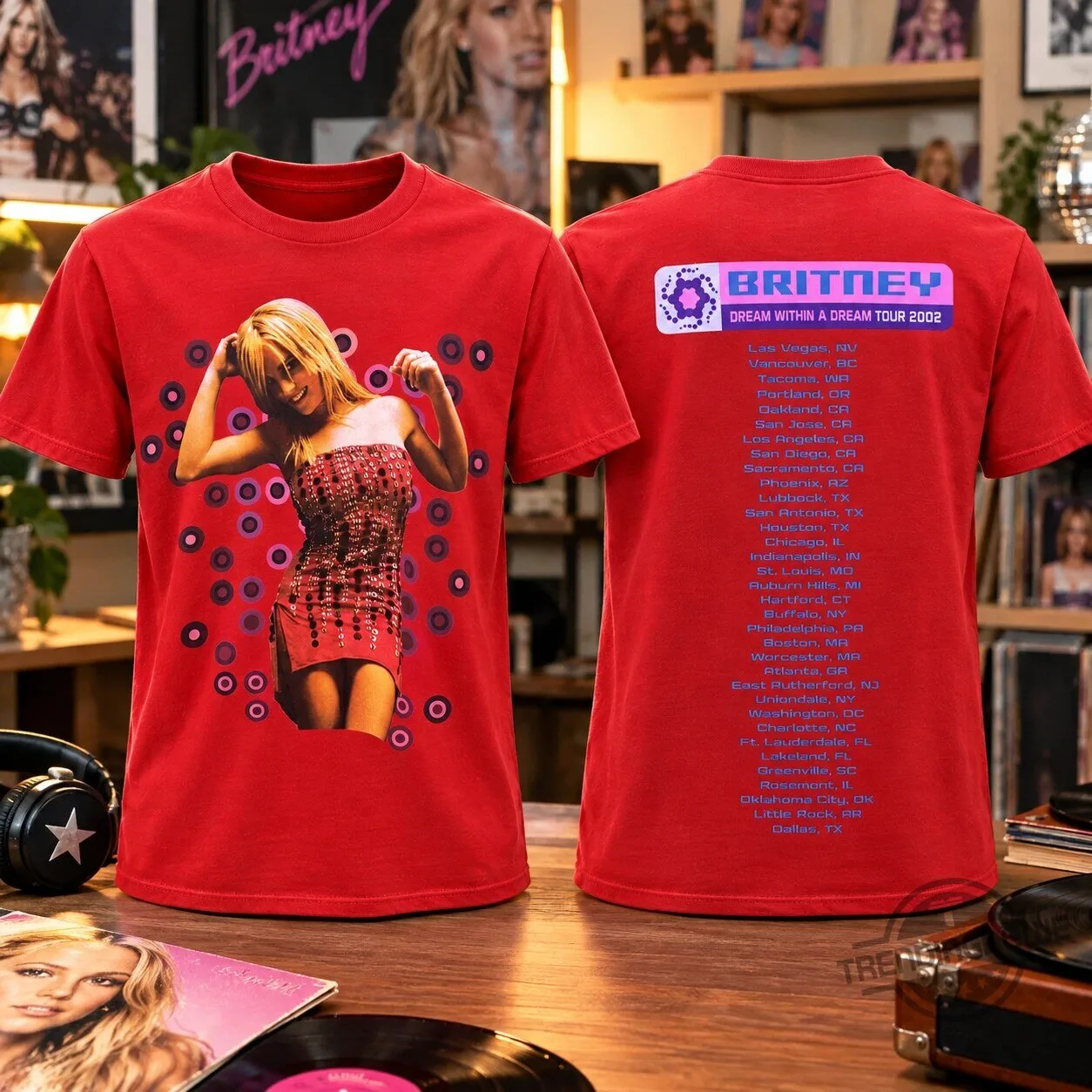 Britney Spears Dream Within a Dream Tour 2002 Red Graphic Shirt 4 Britney Spears Dream Within a Dream Tour 2002 Red Graphic Shirt