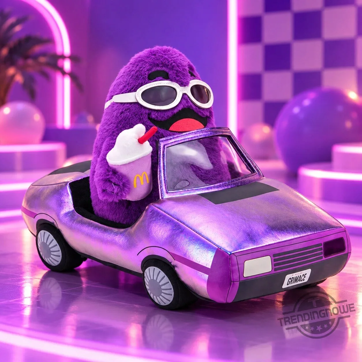 McDonald's x Kidrobot Grimace In Car Interactive Plush Toy