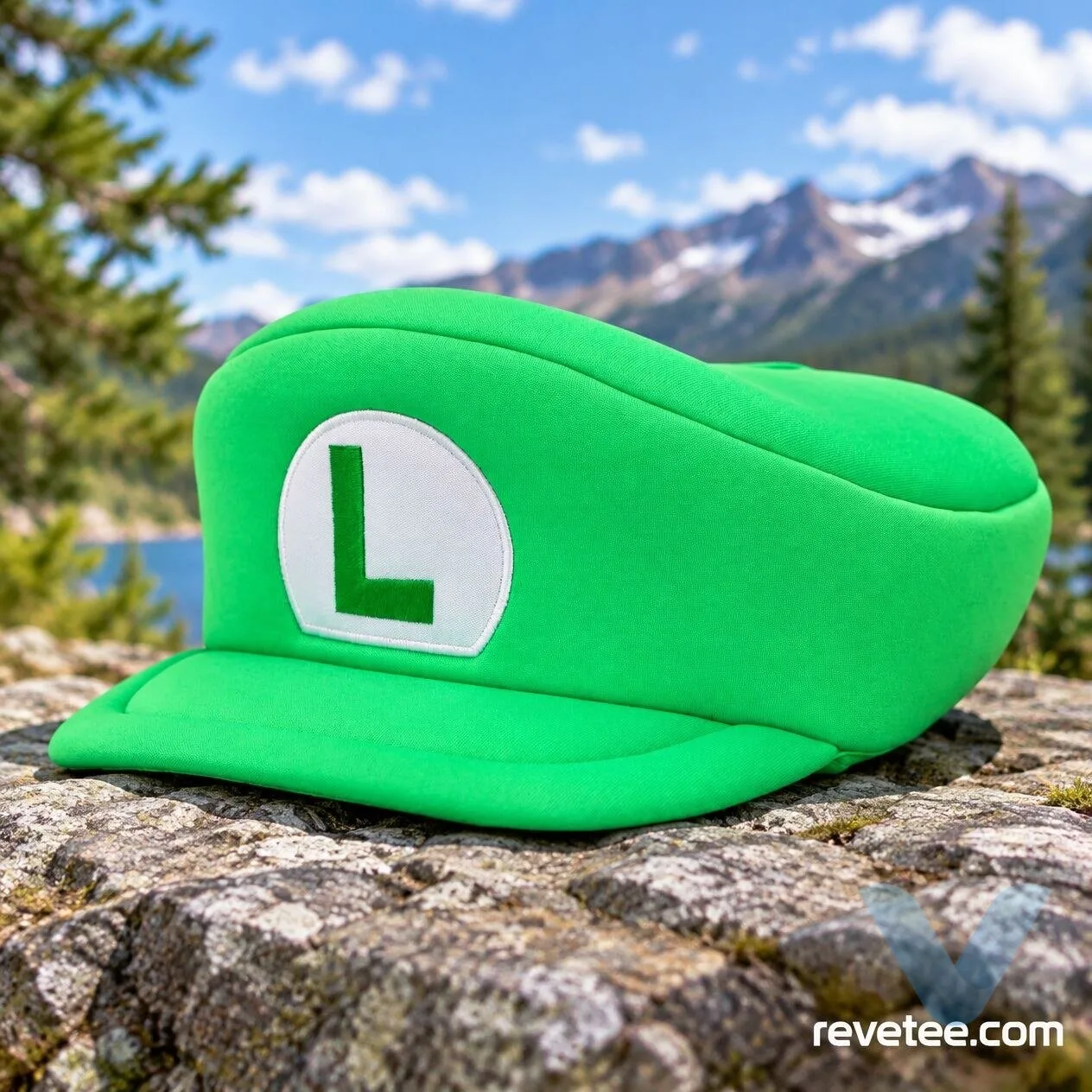 Super Mario Bros Embroidered Luigi L Patch Adult Green Beret Cap 1 Super Mario Bros Embroidered Luigi L Patch Adult Green Beret Cap