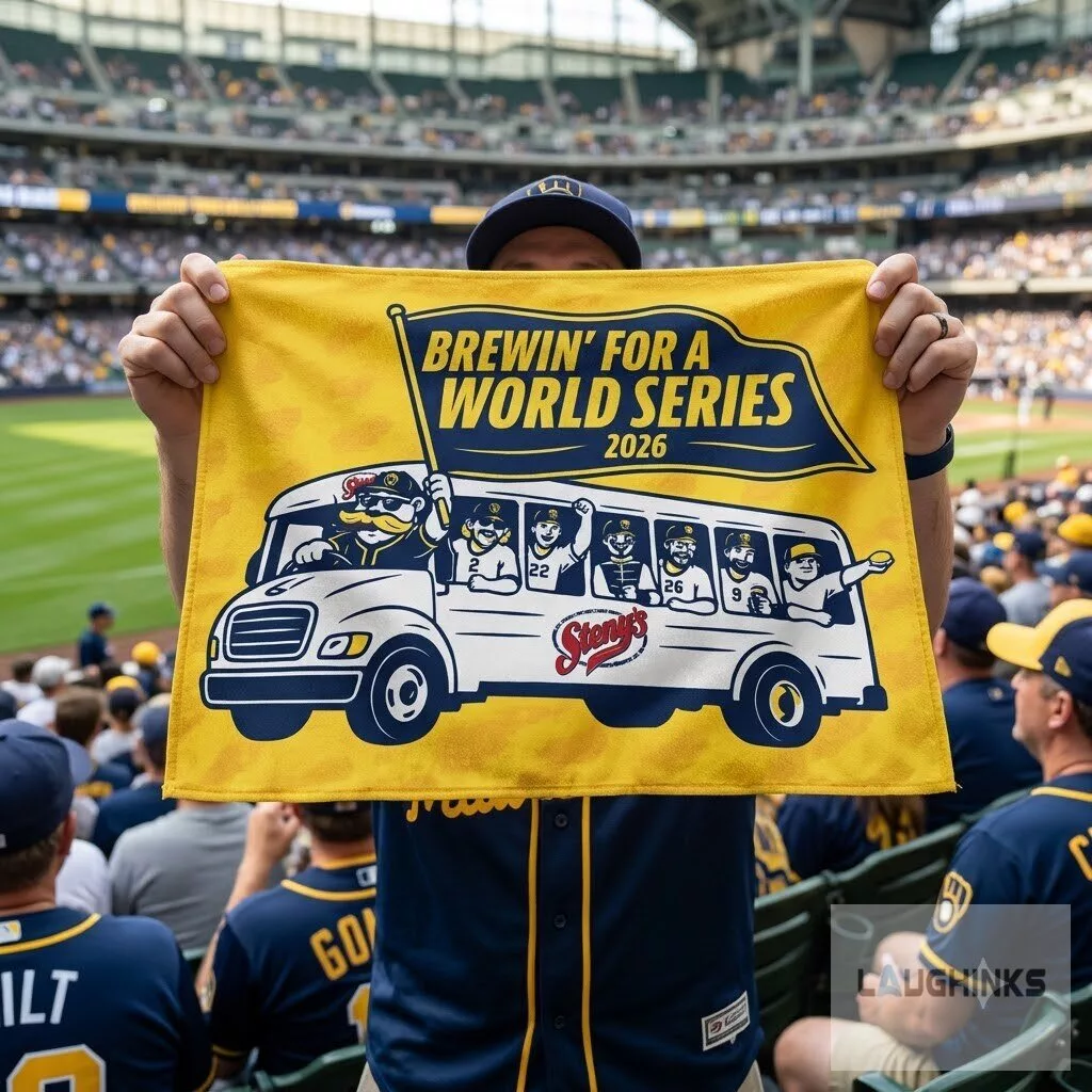 milwaukee brewers rally towel 2026 world series steny's bar giveaway yellow Milwaukee Brewers Rally Towel 2026 World Series Steny's Bar Giveaway Yellow – image 2 of 2