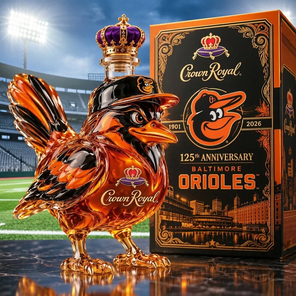 Baltimore Orioles 125th Anniversary (1901–2026) Whiskey Bottle Decanter 3 Baltimore Orioles 125th Anniversary (1901–2026) Whiskey Bottle Decanter