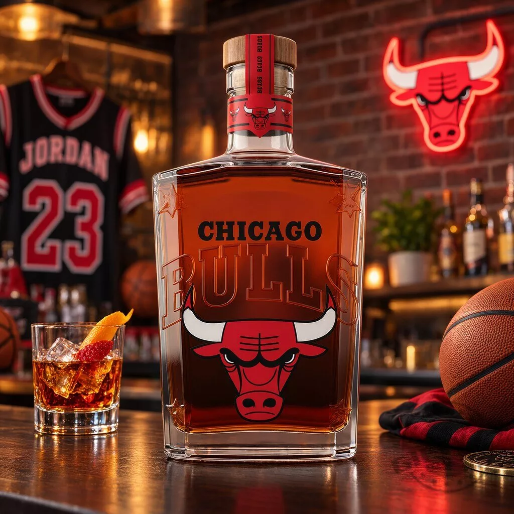 Chicago Bulls Windy City Jordan Era Whiskey Decanter Bottle 3 Chicago Bulls Windy City Jordan Era Whiskey Decanter Bottle