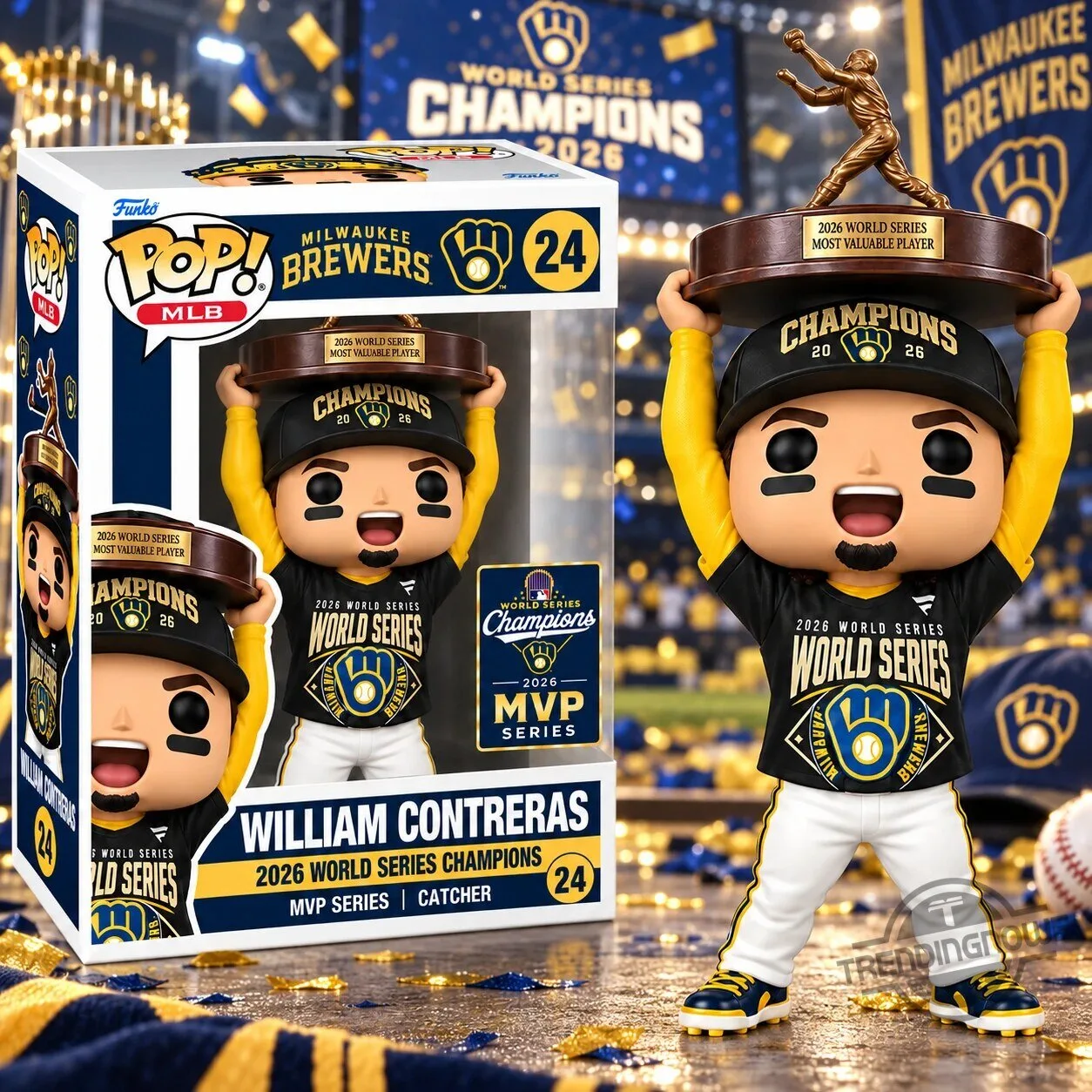 Milwaukee Brewers William Contreras 2026 World Series MVP Funko Pop Figure 5 Milwaukee Brewers William Contreras 2026 World Series MVP Funko Pop Figure