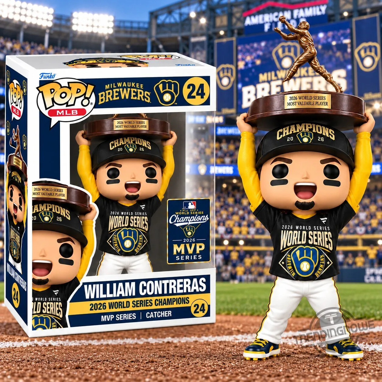 Milwaukee Brewers William Contreras 2026 World Series MVP Funko Pop Figure 7 Milwaukee Brewers William Contreras 2026 World Series MVP Funko Pop Figure