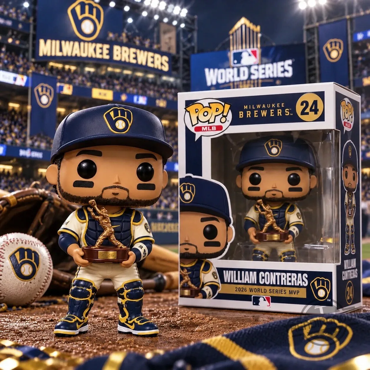 Milwaukee Brewers William Contreras 2026 World Series MVP Catcher Gear Edition Funko Pop Figure