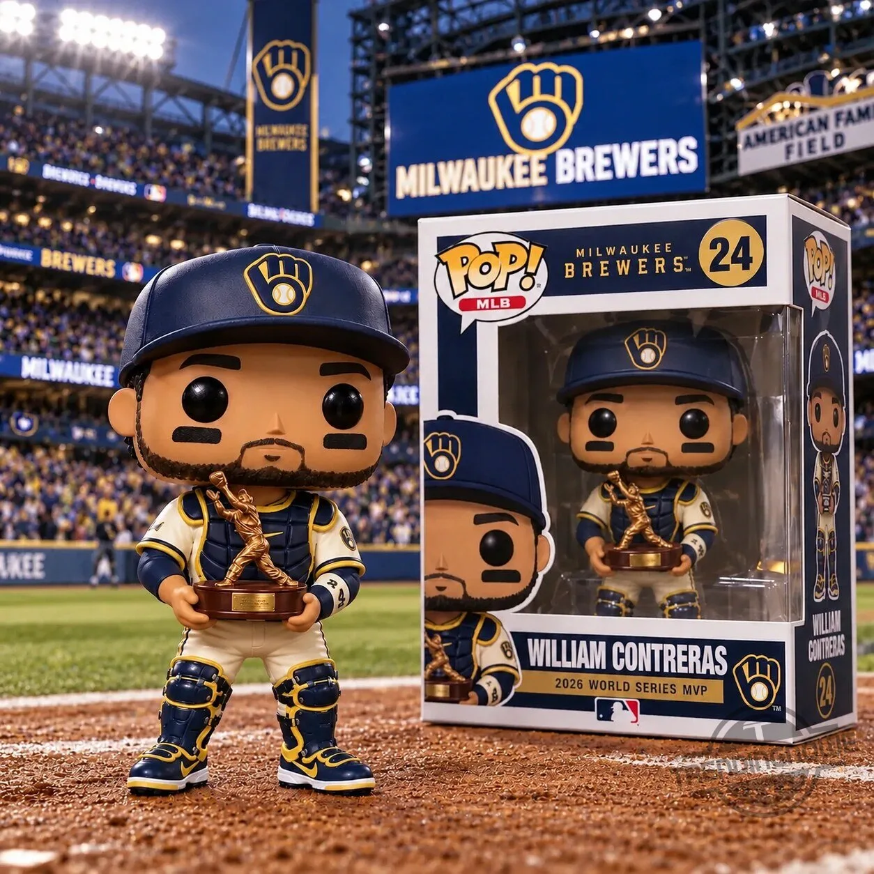 Milwaukee Brewers William Contreras 2026 World Series MVP Catcher Gear Edition Funko Pop Figure 7 Milwaukee Brewers William Contreras 2026 World Series MVP Catcher Gear Edition Funko Pop Figure