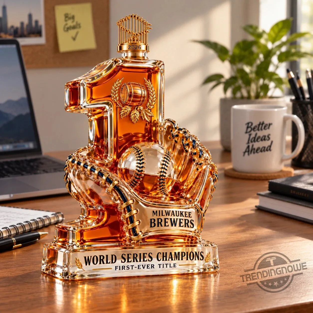 Milwaukee Brewers 2026 World Series Champions First Ever Title #1 Whiskey Decanter 6 Milwaukee Brewers 2026 World Series Champions First Ever Title #1 Whiskey Decanter