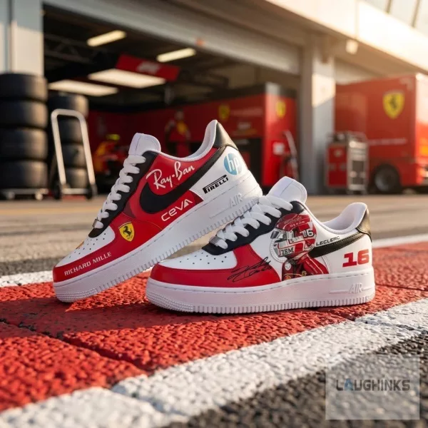 Scuderia Ferrari Formula 1 team Charles Leclerc 16 Nike Air force 1 Sneakers