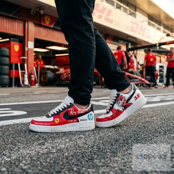 Scuderia Ferrari Formula 1 team Charles Leclerc 16 Nike Air force 1 Sneakers