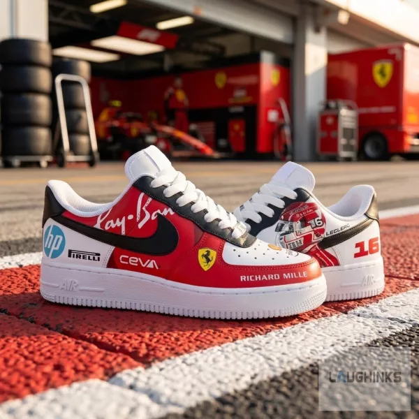 Scuderia Ferrari Formula 1 team Charles Leclerc 16 Nike Air force 1 Sneakers