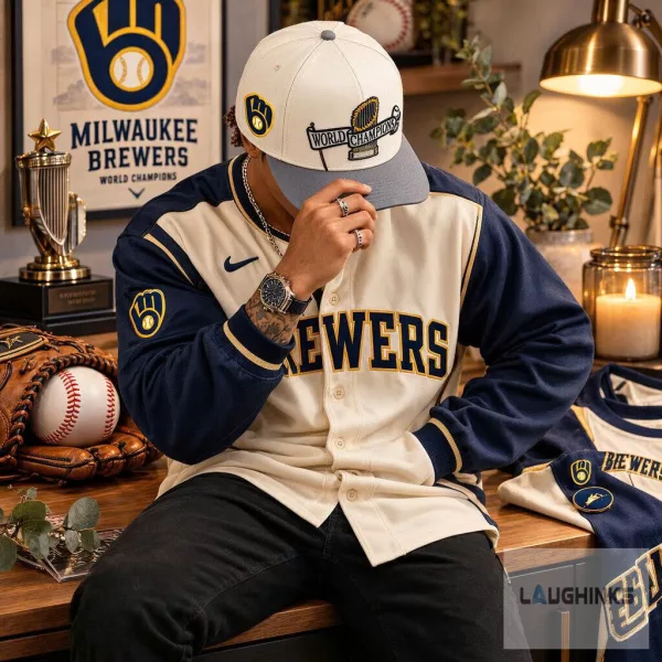 Milwaukee Brewers 2026 World Series Champions Baseball Cap Hat Snapback Trophy MLB Sports Fan Apparel