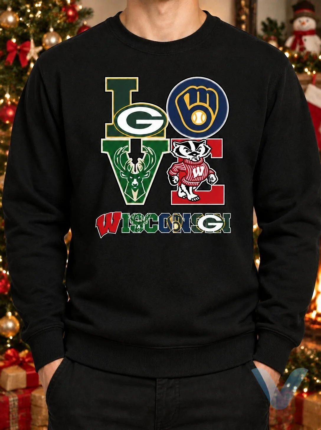 LOVE Wisconsin sports teams Green Bay Packers, Milwaukee Bucks, Milwaukee Brewers, and Wisconsin Badgers t shirt LOVE Wisconsin sports teams Green Bay Packers, Milwaukee Bucks, Milwaukee Brewers, and Wisconsin Badgers t shirt – image 2 of