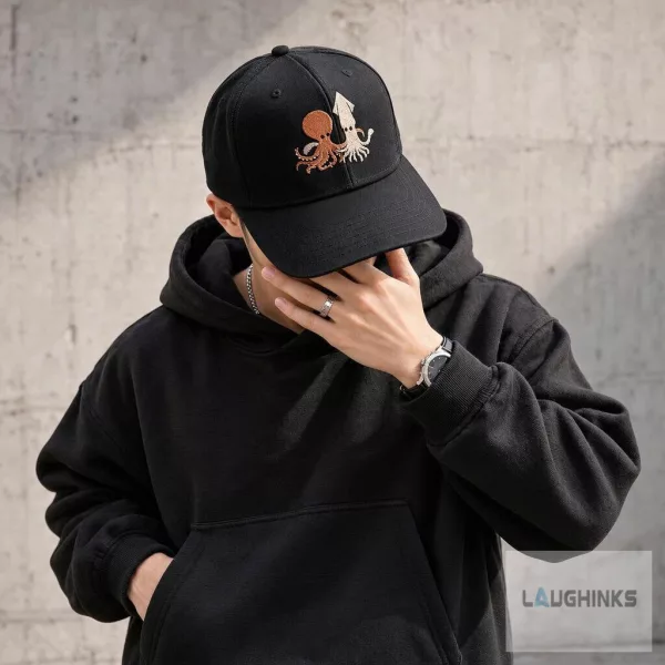 Octopus And Squid Embroidered Baseball Cap Dad Hat 3 Octopus And Squid Embroidered Baseball Cap Dad Hat