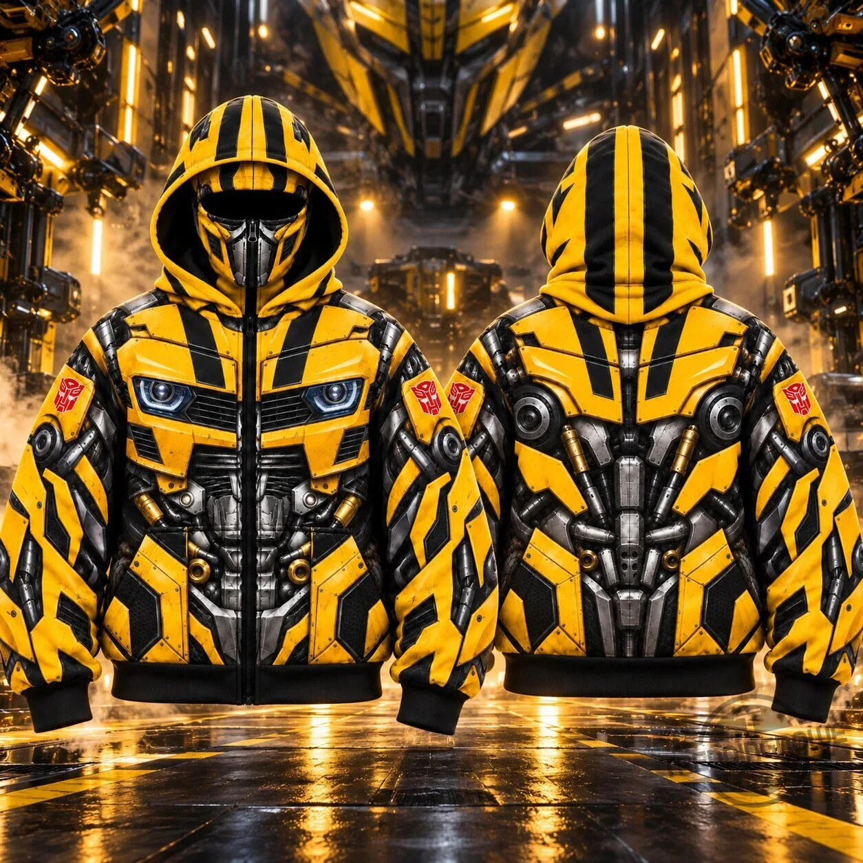 Transformers Bumblebee Optimus Prime And Megatron Mech Armor Jackets Zip Up Mask Hoodie 9 Transformers Bumblebee Optimus Prime And Megatron Mech Armor Jackets Zip Up Mask Hoodie
