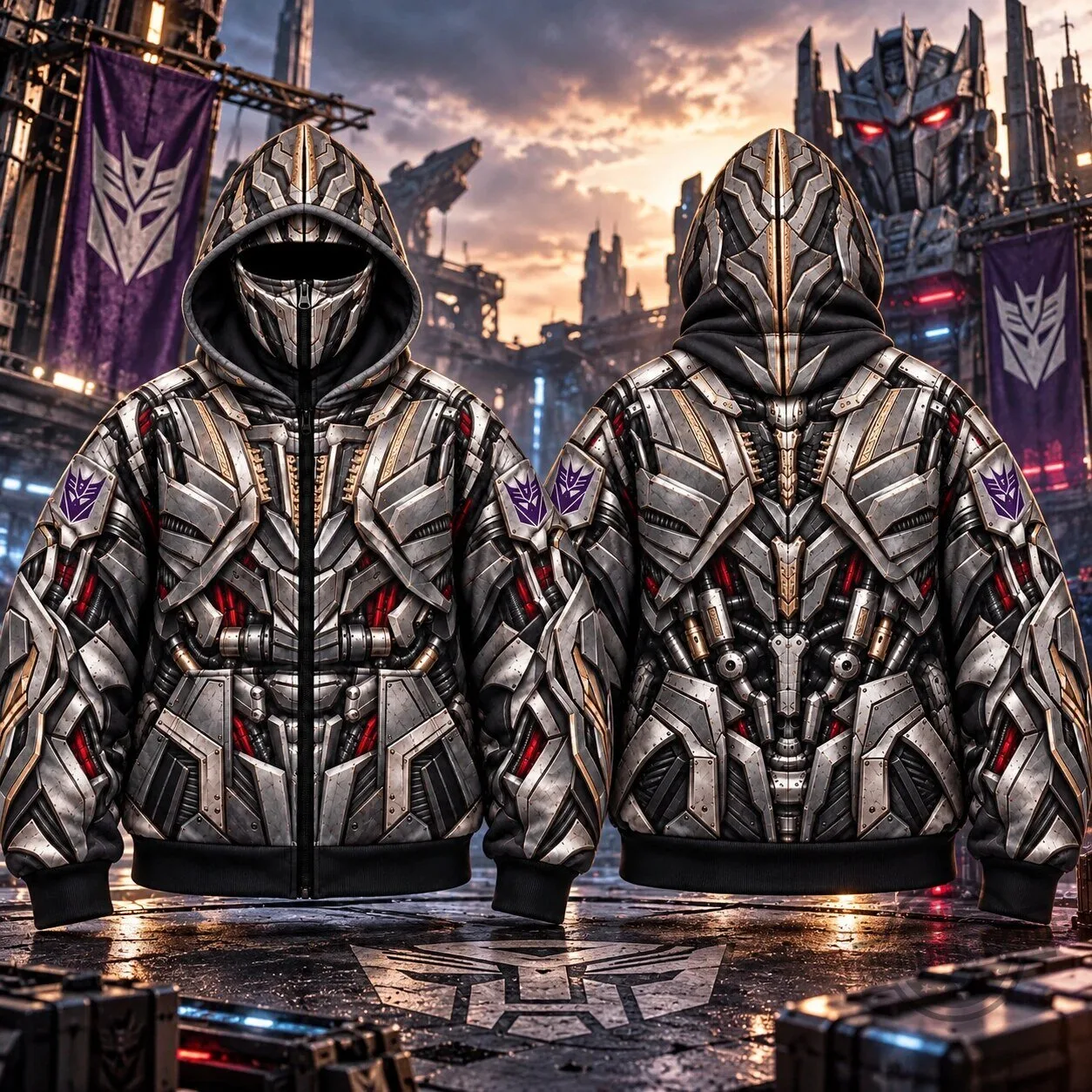 Transformers Bumblebee Optimus Prime And Megatron Mech Armor Jackets Zip Up Mask Hoodie 10 Transformers Bumblebee Optimus Prime And Megatron Mech Armor Jackets Zip Up Mask Hoodie