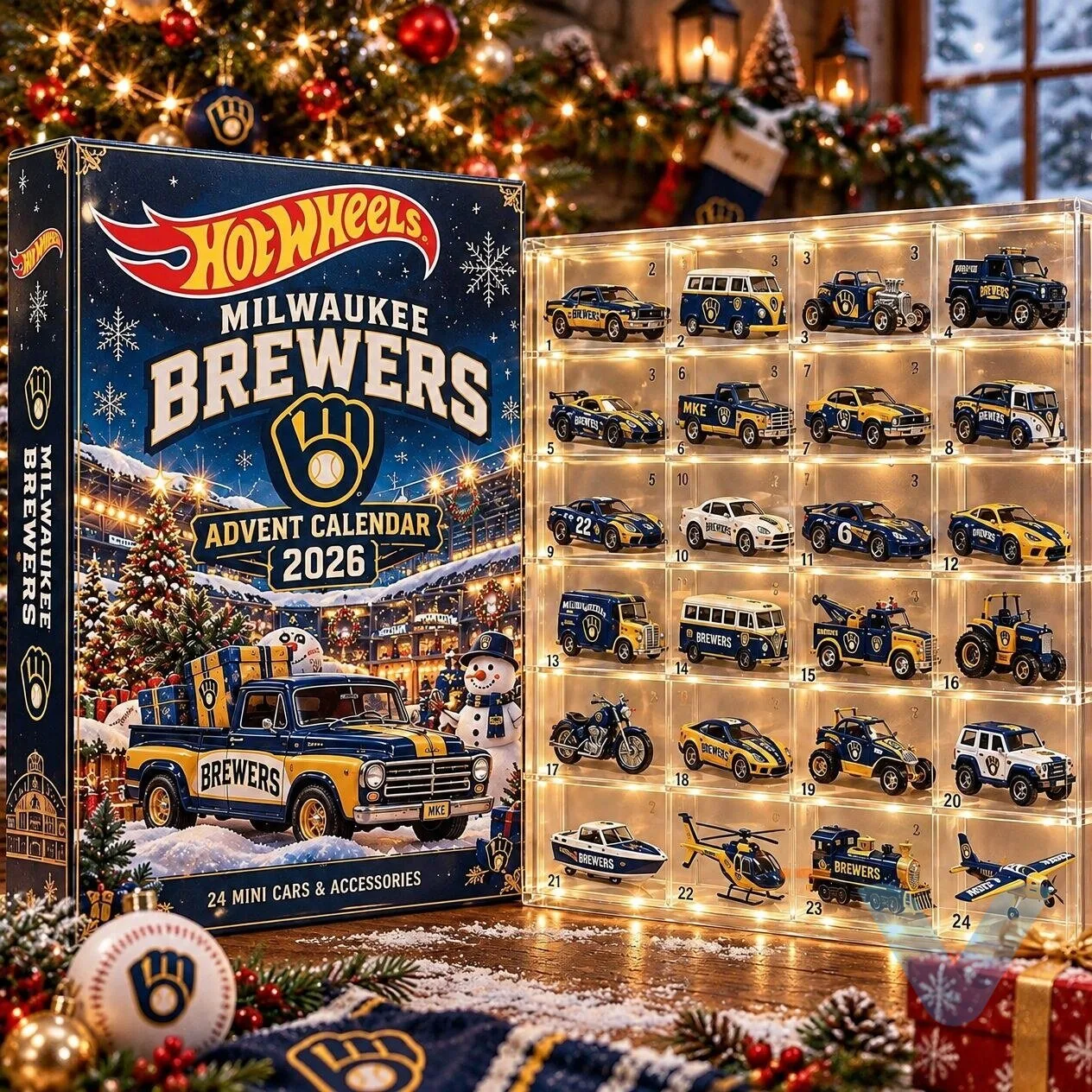 Milwaukee Brewers x Hot Wheels 2026 Advent Calendar 4 Milwaukee Brewers x Hot Wheels 2026 Advent Calendar