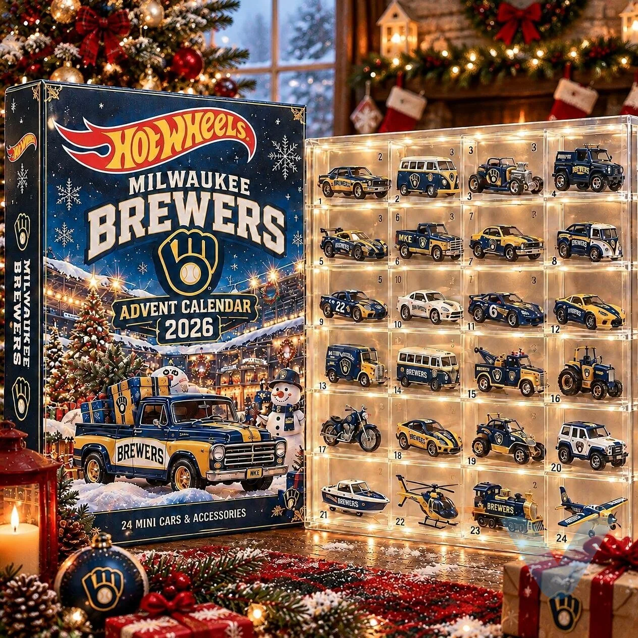 Milwaukee Brewers x Hot Wheels 2026 Advent Calendar 5 Milwaukee Brewers x Hot Wheels 2026 Advent Calendar