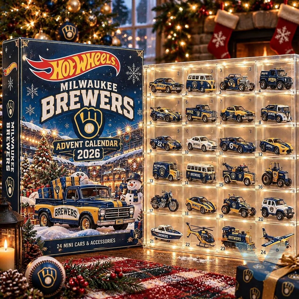 Milwaukee Brewers x Hot Wheels 2026 Advent Calendar 6 Milwaukee Brewers x Hot Wheels 2026 Advent Calendar