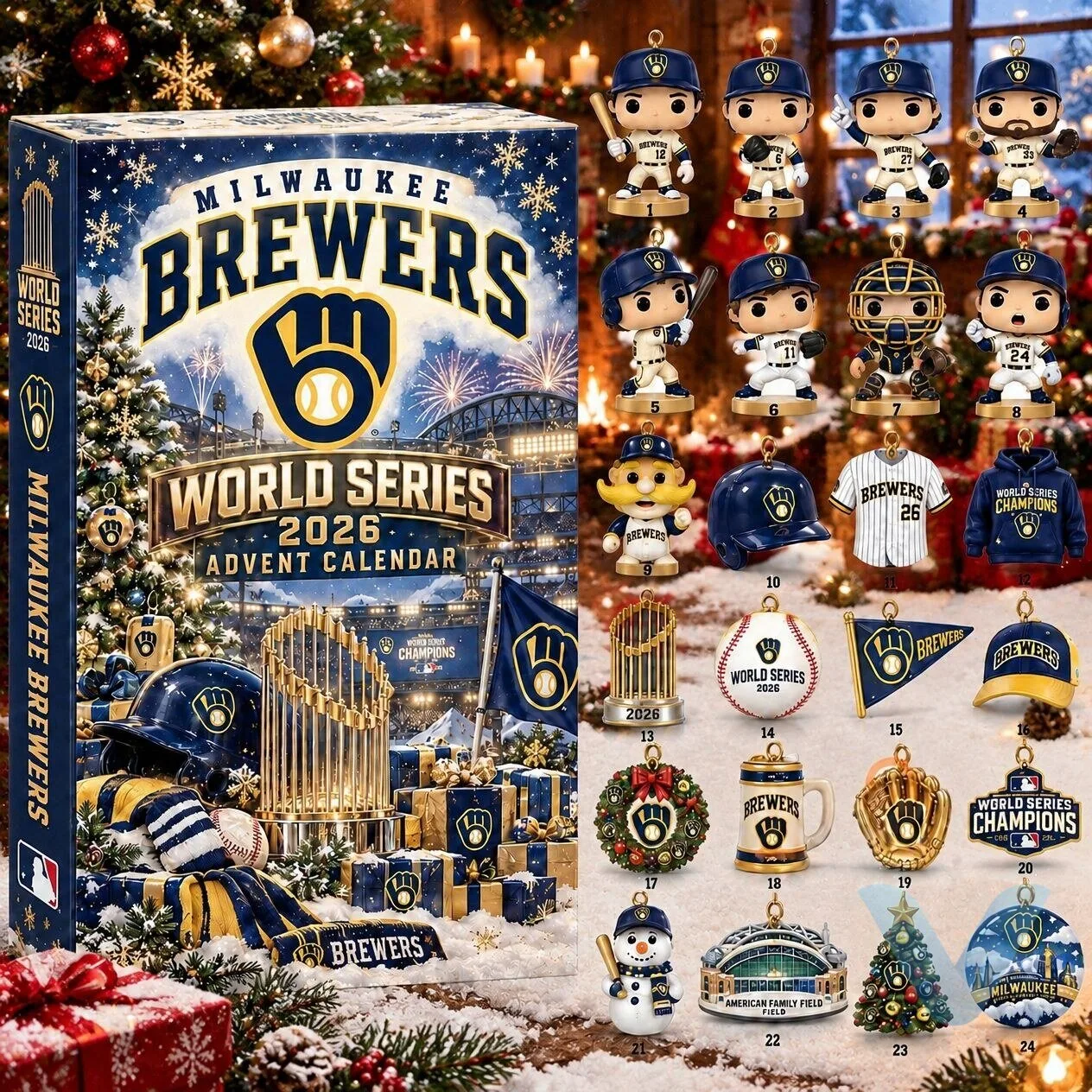 Milwaukee Brewers World Series 2026 Advent Calendar gift for fan 5 Milwaukee Brewers World Series 2026 Advent Calendar gift for fan